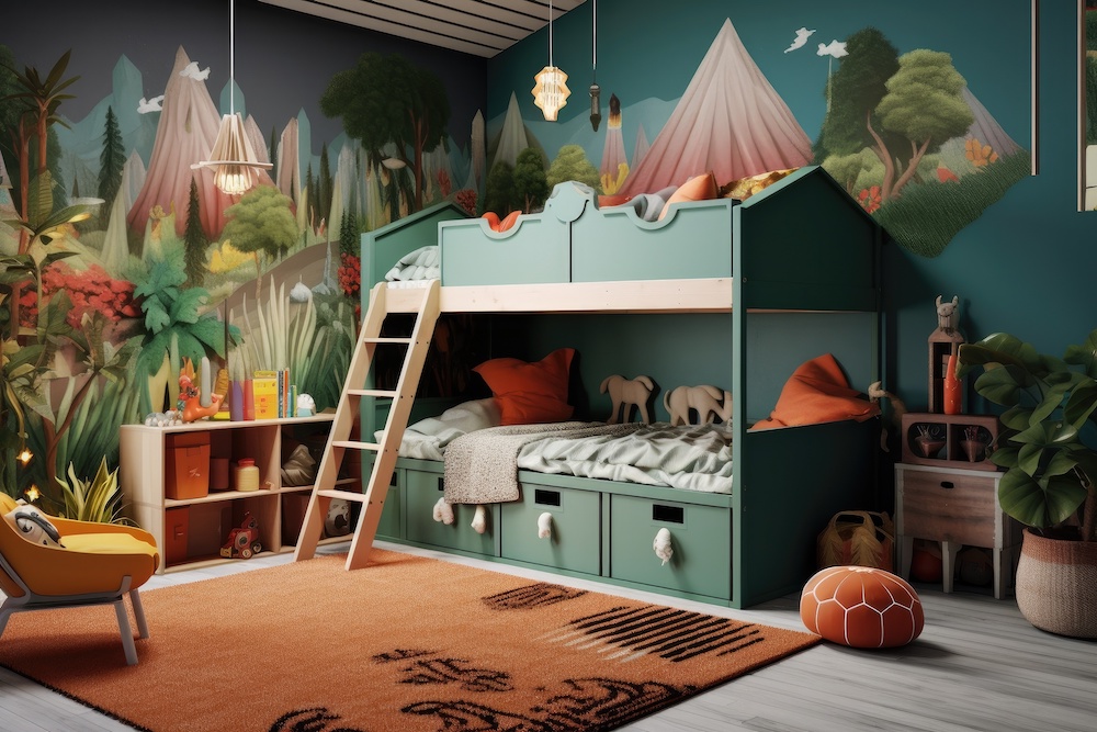 3d Render of room for kids